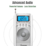 Digital AM / FM Portable Pocket Radio With Alarm Clock (Silver)